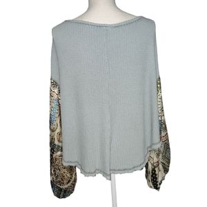 By Together Oversize Boho Waffle Knit Dolman sleeve - Small